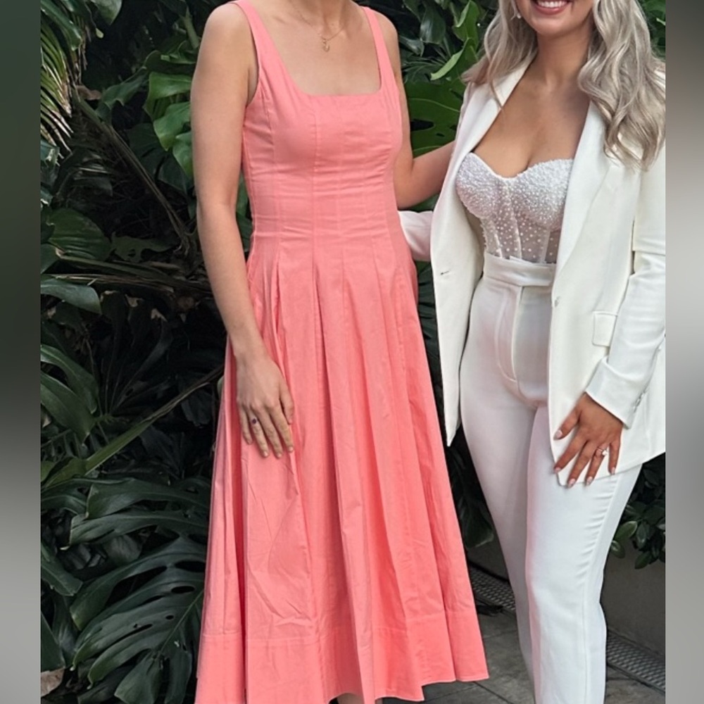 Staud Wells Pink Midi Dress